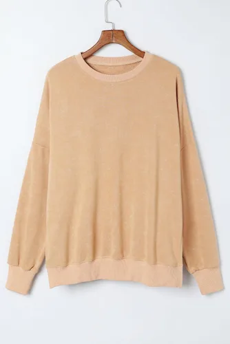 Vista 96 de SHEWIN Sudadera casual de manga larga con cuello redondo para mujer, ligera, holgada