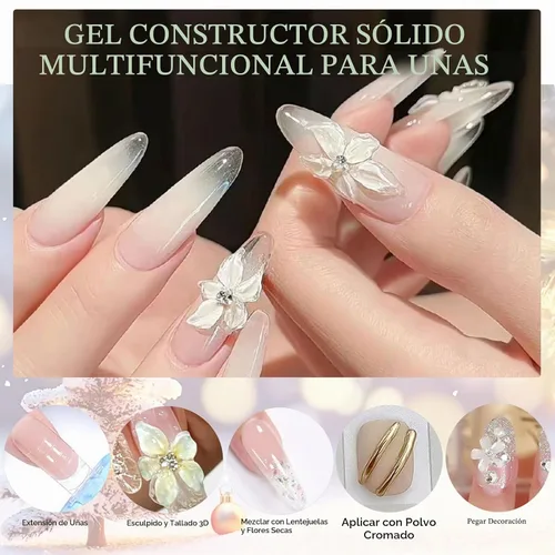 Vista 3 de NAILGIL - Gel 3D para arte de uñas, sin hemas, 3.53 oz de gel sólido constructor para esculpir las manos no pegajosas para extensiones, modelado