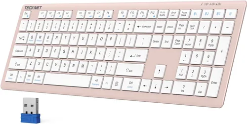 Vista 9 de TECKNET Bluetooth Keyboard Rechargeable Ultra-Slim Full Size Negro