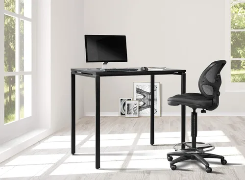 Vista 10 de OSP Home Furnishings Prado - Escritorio para oficina en casa, 48 pulgadas, 42 pulgadas, 48 pulgadas de ancho x 42 pulgadas de alto, color negro