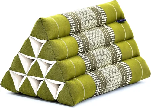 Vista 7 de Leewadee Cojín Thai Triangle – Cómodo respaldo para TV o lectura, almohada de cuña – Relleno natural ecológico Kapok 20 x 13 x 13 pulgadas, negro