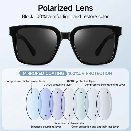Vista 6 de Colrea Gafas de sol para mujer de moda 2024, clásicas, retro, cuadradas, con protección UV400 de diseño vintage dorado