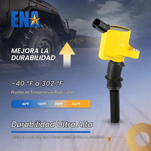 Vista 3 de ENA Paquete de 8 bobinas de encendido amarillas compatibles con Lincoln, Mercury, Ford, Mustang, Crown Victoria, E150, E250, Expedition, Explorer