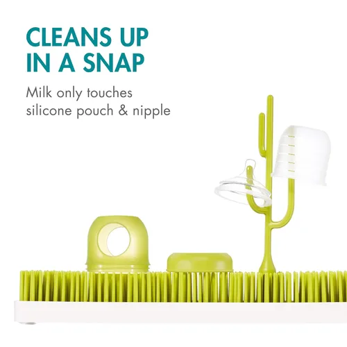 Vista 6 de Boon Nursh - Bolsa de repuesto reutilizable con diseño de bolsa de silicona plegable, esenciales para bebés diarios, botellas de flujo lento