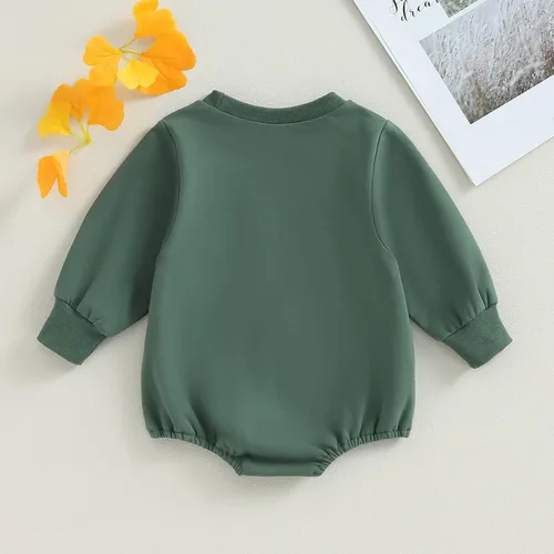 Vista 3 de Ehfomius Mameluco de manga larga para bebé niño y niña, con bolsillo, ropa de otoño e invierno