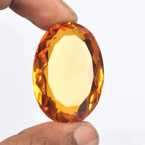 Vista 3 de GEMHUB Hermoso citrino amarillo 115.50 Ct. piedra preciosa suelta de corte ovalado perfecto para la fabricación de joyas, Gema, amarillo