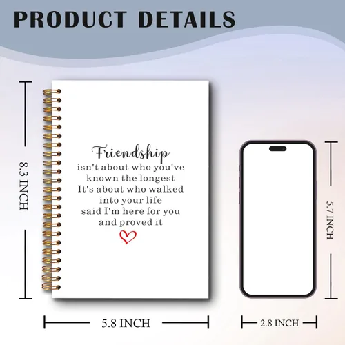 Vista 7 de Cuadernos de espiral de amistad, regalos de amistad para mujeres, amigos, diario, regalos para mejores amigas, diarios para escribir, cuaderno