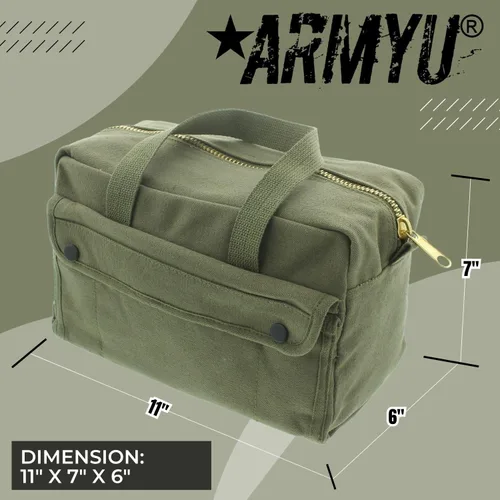 Vista 4 de Bolsa de herramientas de lienzo resistente, bolsa de transporte de campo militar, bolsa de almacenamiento de suministro de propósito general