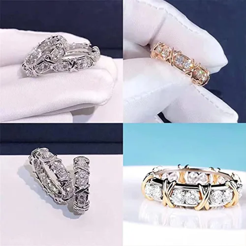 Vista 6 de Anillo de linfvidad de magnetología de moissanita, anillo de diamante de moissanita con circonita magnética, anillos moldeadores de circonita