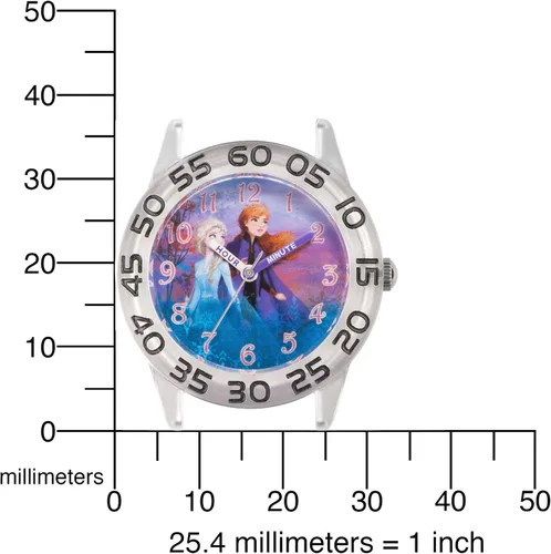 Vista 5 de Disney Frozen - Reloj analógico de cuarzo 3D para niños, Morado, Reloj de cuarzo