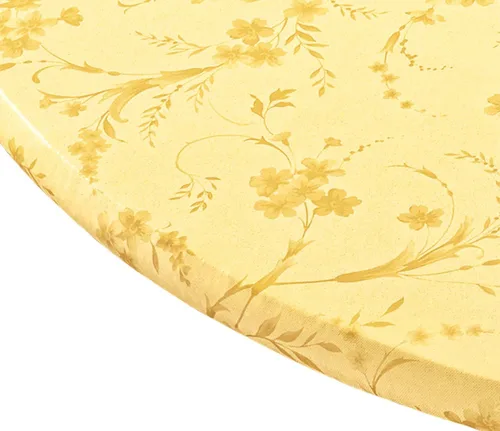 Vista 3 de Mantel de mesa elástico de vinilo Floral, Azul