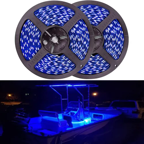 Vista 8 de Seaponer luz de pontón para barco, tira LED marina para barco Duck Jon Bass, velero, kayak, iluminación flexible, luz de cubierta, iluminación