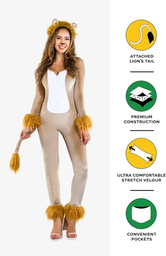 Vista 5 de Body de león para mujer disfraz de león de Halloween