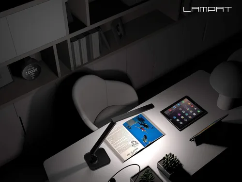Vista 8 de Lampat Dimmable LED Desk Lamp, 4 Lighting Modes (Reading/Studying/Relaxation/Bedtime), 5-Level Dimmer, Touch-Sensitive Control Panel, 1-Hour Auto