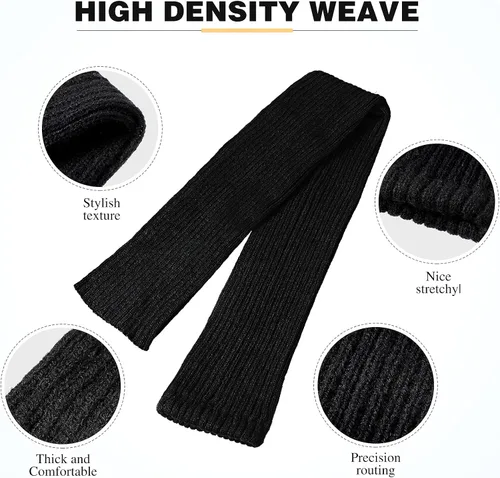 Vista 6 de SATINIOR 3 pares de calcetines de punto grueso de invierno extra largos para mujer, calentadores de pierna alta por encima de la rodilla, calcetines