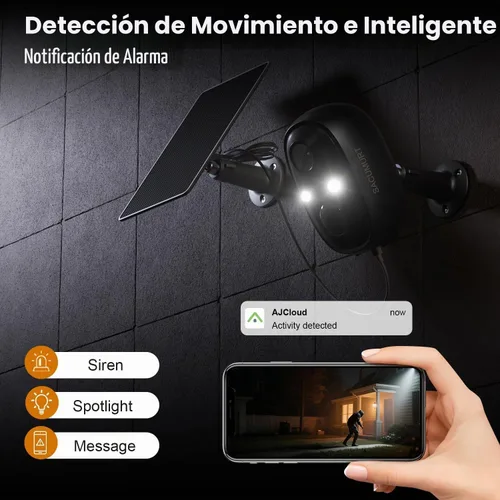 Vista 4 de Outdoor Security Camera Wireless, WiFi Solar Camera for Home Security