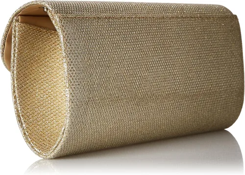 Vista 2 de Bolsos de mano oblicuos con purpurina y solapa para mujer, Oro