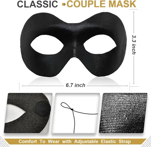 Vista 3 de Máscara de máscaras para mujeres y hombres máscara de pareja para carnaval Halloween máscara de ojos de encaje para fiesta baile de graduación bar