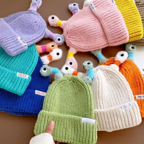 Vista 4 de Inboxxe Gorro de punto lindo y divertido, gorro de punto de invierno para padres e hijos