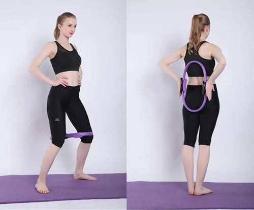 Vista 7 de DreamHigh Anillo mágico de pilates de yoga de EVA con doble agarre Negro