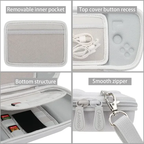 Vista 2 de Aenllosi Hard Travel Case for Hori Nintendo Switch Split Pad Pro Handheld Controller-White(Only Case)