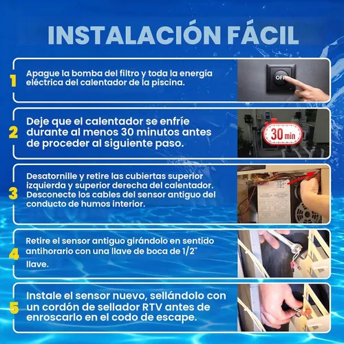 Vista 5 de Reemplazo para sensor de combustión de pila Pentair 42002-0024S