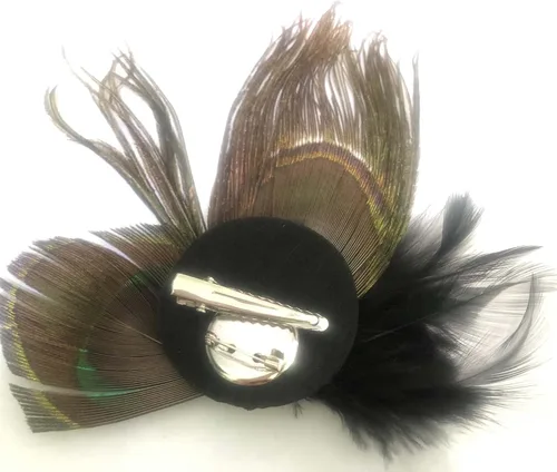 Vista 5 de Sheliky Tocado de plumas de pavo real para el pelo diadema de boda fiesta para mujer
