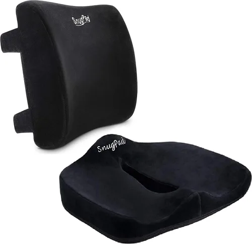 Vista 6 de Cojín ortopédico de espuma viscoelástica para silla de oficina, ciática, coxis de espalda, alivio del dolor de espalda, almohadas para sentarse