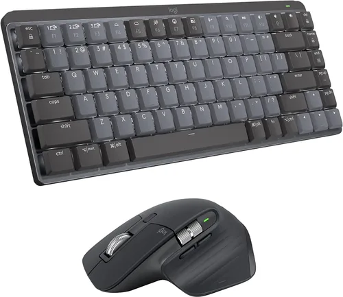 Vista 15 de Logitech MX Teclado inalámbrico iluminado mecánico de tamaño completo, lineal y MX Master 3S Performance Wireless Bluetooth Mouse Bundle, macOS