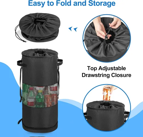 Vista 2 de Fasrom Bolsa de basura para barco con cremallera inferior para una fácil eliminación, color negro (solo bolsa vacía, diseño patentado)