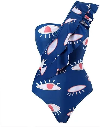 Vista 3 de Traje de baño para mujer, conjunto de bikini sexy de una pieza con traje de baño estampado y falda larga