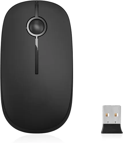 Vista 9 de VssoPlor - Mouse inalámbrico 2.4 G, delgado y portátil con nanorreceptor, para PC, laptop, computadora, negro