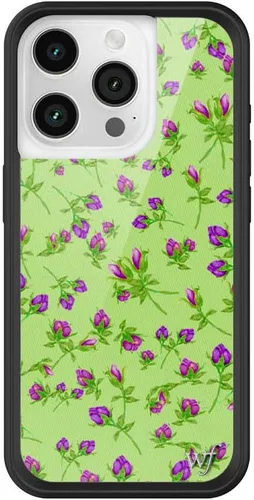 Vista 80 de Wildflower - Fundas compatibles con Apple iPhone 15 Pro Protector de goma negro, certificado de prueba de caída de 4 pies, propiedad de mujeres
