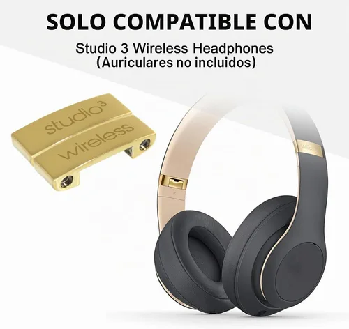 Vista 2 de Kit de reparación de diadema y bisagra para auriculares Beats Studio3, juego de accesorios duraderos (Negro Oro)
