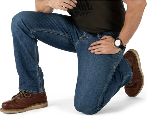 Vista 3 de 5.11 Tactical Defender-Flex Jeans rectos, tela elástica mecánica, bolsillos clásicos, estilo 74477