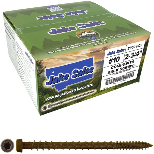 Vista 13 de Tornillo de madera compuesto gris castillo de 2-3/4 pulgadas, cabeza de accionamiento Torx/Star Drive Head - Recubierto Exterior - Compatible