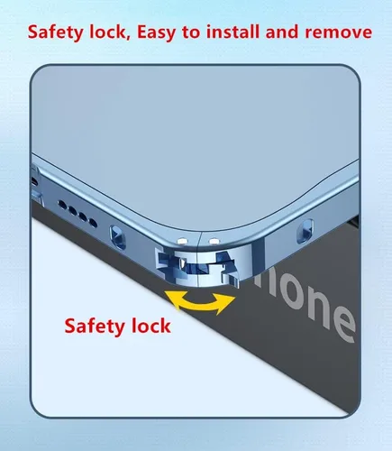 Vista 4 de Funda magnética para iPhone 14 Pro compatible con MagSafe de aleación de aluminio de metal parachoques mate translúcido con protector de lente