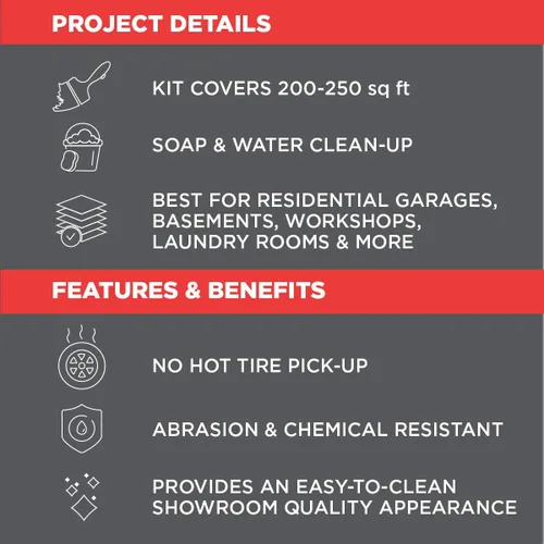 Vista 5 de Rust-Oleum 327081 EPOXYSHIELD - Kit de revestimiento de suelo de garaje, 1 coche, gris oscuro brillante