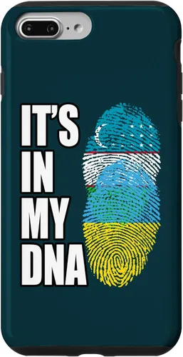 Vista 9 de Funda con bandera de ADN para iPhone 14 Uzbek And Ukrainian Mix Heritage