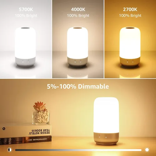 Vista 7 de Lepro Bundle - Lámpara de escritorio LED blanca y lámpara de mesa LED (plata)