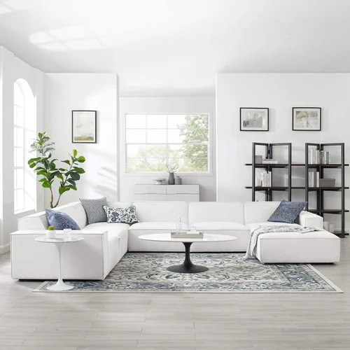Vista 14 de Modway Restore - Sofá seccional tapizado de 5 piezas en color carbón