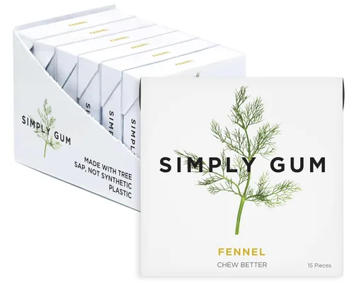 Vista 26 de SIMPLY Gum Canela, goma de mascar natural sin plástico, paquete de 6 (90 piezas) Vegano, Kosher, sin OGM, sin aspartamo y sin sorbitol