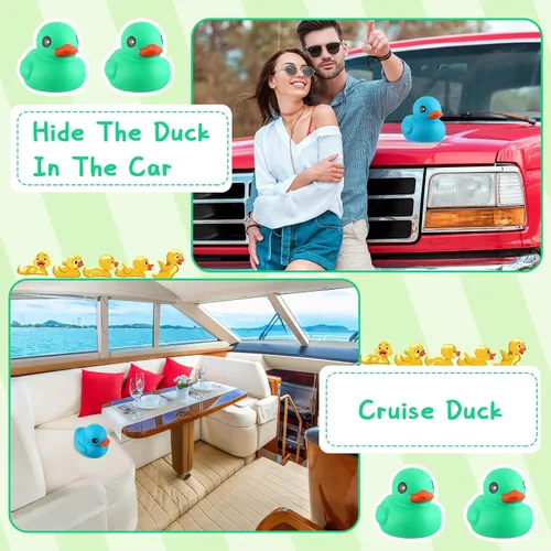 Vista 4 de Honoson Pato de Goma Gigante de 6.89 Pulgadas Pato de Goma Grande Patito Grande Juguete de Baño con Sonido Chirriante para Verano Baby Shower Fiesta