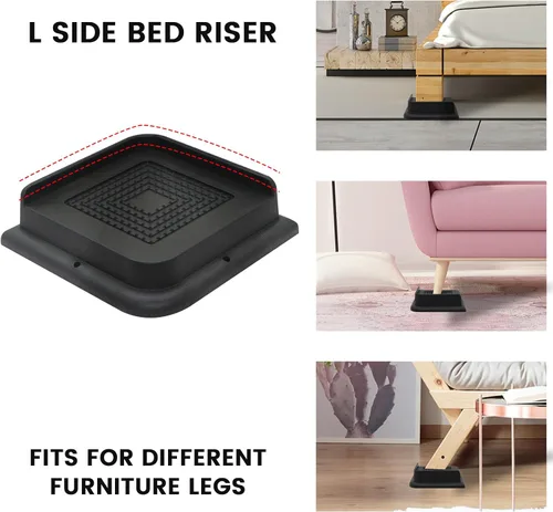 Vista 3 de MYMULIKE Elevadores de Cama Resistentes, Elevadores de Muebles de Gran Tamaño, Soporta Hasta 6000 Libras, Eleva 1 Pulgada para Sillón, Sofá, Mesa