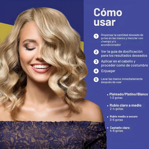 Vista 9 de Colorproof Toning Drops - Tóner para cabello rubio con aroma a cítricos, jazmín y leche de coco, altamente pigmentado, tóner instantáneo