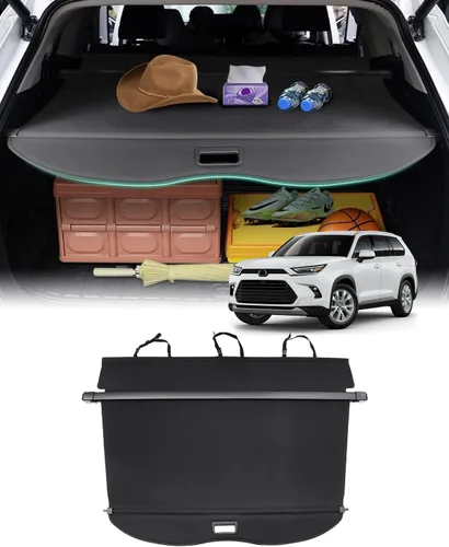Vista 7 de Powerty Cubierta de Carga para Toyota Highlander 2014-2019 Accesorios, Cubierta de Maletero Retráctil Sombra Protectora de Maletero Cubierta