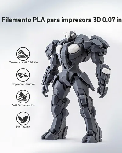 Vista 5 de SUNLU - Paquete de filamento PLA de 8.82 oz, 0.07 in, filamento multicolor Pla carrete - negro+claro+claro (rojo+verde+azul+amarillo+púrpura+naranja)