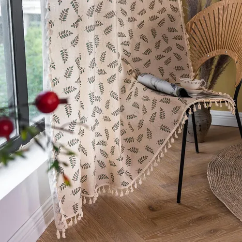 Vista 11 de STACYPIK Cortinas rústicas florales para ventana, cortinas semiopacas transpirables de 63 pulgadas de largo, 2 paneles lavables, cortinas filtrantes