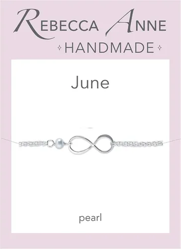 Vista 86 de Pulsera con dije de infinito con piedra natal, joyería hecha a mano, regalo para ella