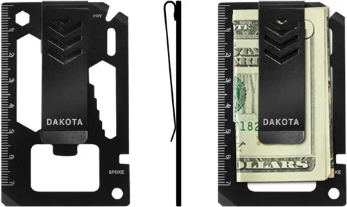 Vista 9 de Dakota Mini Clip Microlight Mosquetón Reloj y Clip de Dinero Multiherramienta Combo Regalo Set